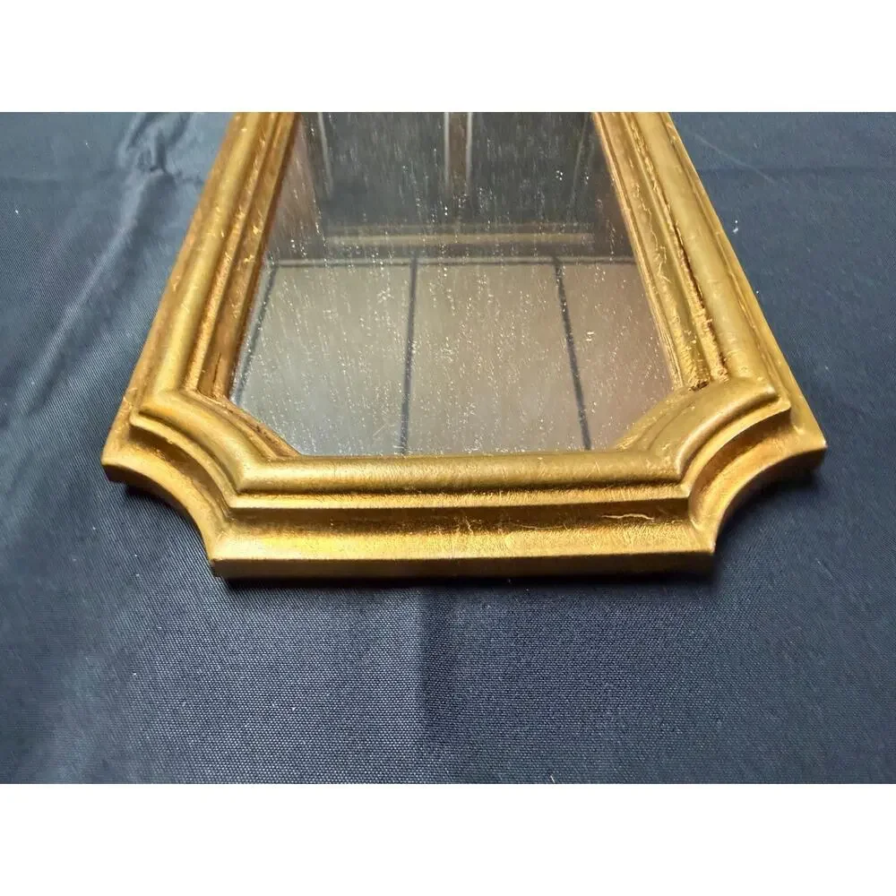 Pair Vintage Bassett Mirror Co Gold Arched Wall Mirrors Hollywood Regency 1970s